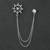 Fashion Gentleman Tassel Brooch For Men Suit Shirt Collar Triangle Wings Chain Lapel Pin Metal Retro Wedding Accessories