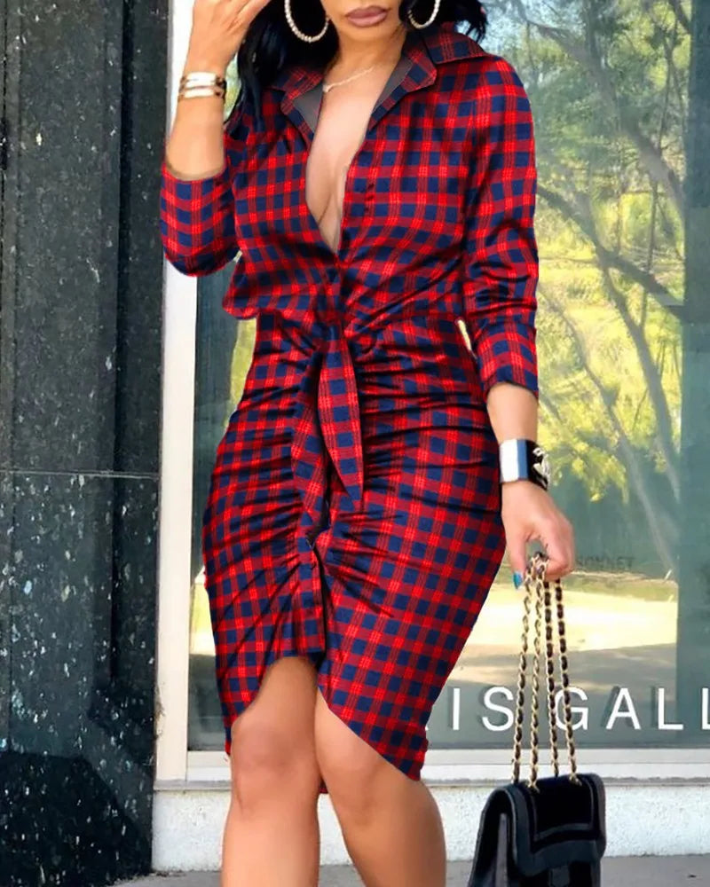 Long Sleeve Elegant Skinny Office Lady Mini Dress For Women Sexy deep V-neck Black Package Hip Bodycon Dresses Casual Robe
