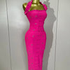 2025 Luxury Shining Diamonds Pearls Sleeveless Bodycon Bandage Long Dress Women Celebrate Evening Party Elegant Birthday Gowns