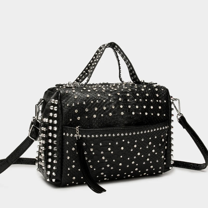 Women's bag luxury designer purses and handbags Shoulder bags vintage Rivet tote bag for women Large capacity travel bag purse