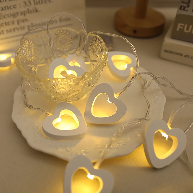 10 LED Love Heart String Lights Valentine's Day Decoration Garland Led Fairy Lights Wedding Birthday Party Decor Supplies Props