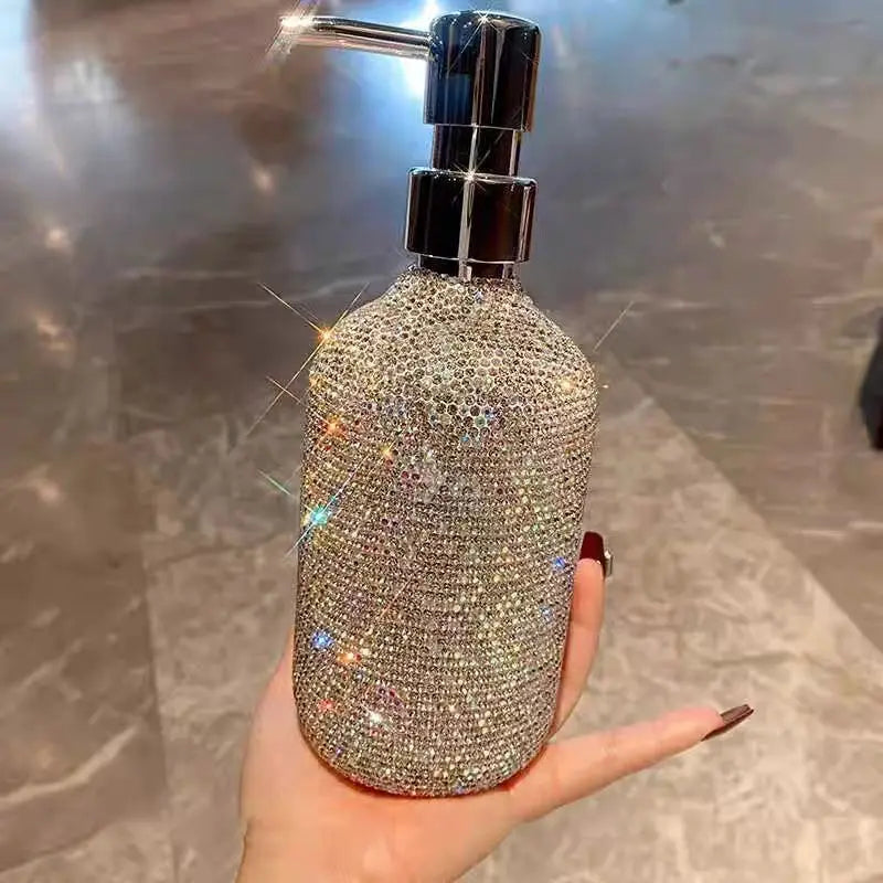 500ml plastic dispenser empty bottle diamond-encrusted Hotel Bathroom Conditioner Shampoo Body wash press lotion bottle