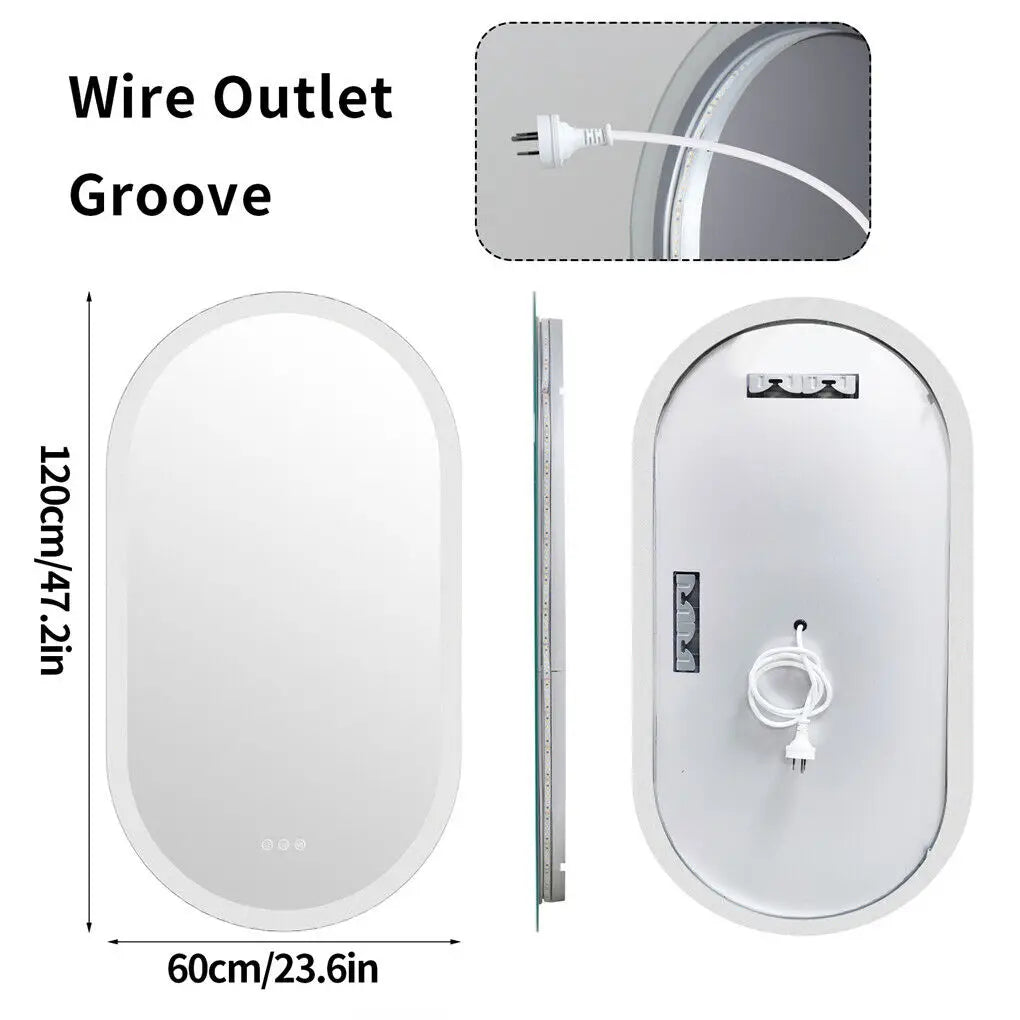 LUVODI Backlit Lighted Bathroom Mirror LED Bedroom Vanity Mirror Salon Mirror with Touch Sensor Dimming Defog IP44
