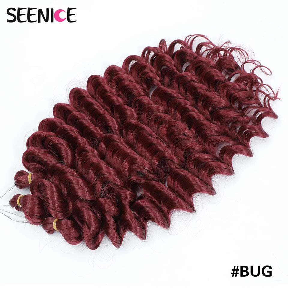 Deep Wavy Twist Synthetic Crochet Hair Afro Curly Hair African Crochet Braids Ombre Blonde Braiding Hair Extensions For Women