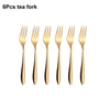 6/16/20/24Pcs Gold Tableware Stainless Steel 304 Cutlery Set Western Dinner Set Mirror Knife Fork Spoon Smooth Handle Flatware