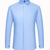 Men's French cufflink shirt with long sleeves slim fit concealed buttons solid color high end wedding dress formal men's