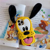 Disney Pluto Pup Plush Ears Phone Case For iPhone 11 12 13 14 15 Pro Max 15Pro 14Pro 13Pro 3D Soft silicone Dog Cover
