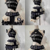 Punk Style Vintage Woman 2 Piece Sets Y2k Design Strapless Crop Tops + High Waist Ruffle Skirt Female Party Korea Style Outfits