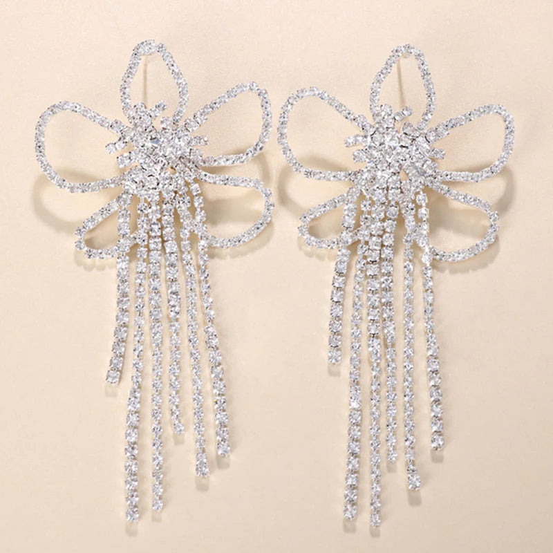 Stonefans Aesthetic Letter Earrings Designer Luxury for Women 2021 Fahsion Jewelry Rhinestone Designer Piercing Heart Earrings