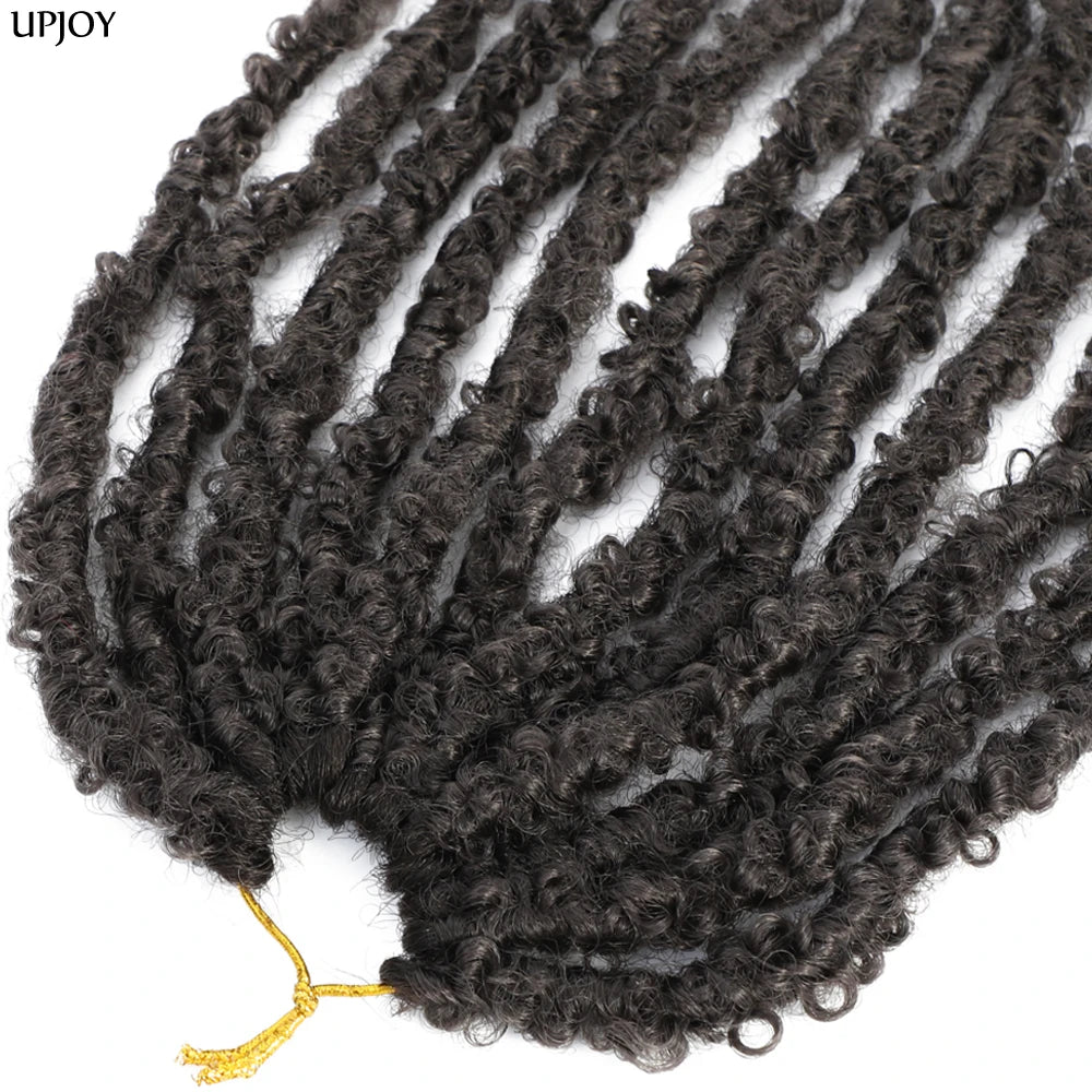 14 12 inch Butterfly Faux Locs Crochet Hair Braids Pre looped Distressed Goddess Butterfly Soft Locs Crochets Braids Cheveux Lok