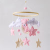 Baby Crib Mobile Rattle Toy 0-12Months Infant Soft Felt Teddy Velvet Pink Bear Bed Bell Hanging Toy Holder Bracket Crib Girl Toy