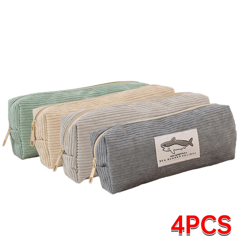 Cute Shark Pencil Case Embroidery Pen Bag Back to School Supplies Stationery Items for Girls Kids Desk Cute Accessories Gift