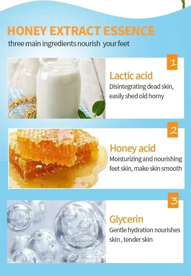 1 Pag = 1 Pair Honey Foot Mask For Remove Dead Skin Calluses Exfoliating Foot Mask Feet Cream Whitening Foot Spa Skin Care Tool