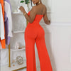 Beyprern Fashion Off Shoulder Snake Metal Jumpsuits One Piece Outfits Beautiful Strapless Hollow Out Wide Leg Rompers Overalls