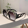 KAMMPT Rhinestone Shine Brand Design Sunglasses Fashion Women Grey Sun Glasses Trendy Decoration Sun Shades for Party Driving