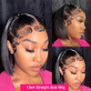 12A Double Drawn 210% Density Bone Straight Hair Bob Wig 13x4 Lace Front Wig 10-16 Inches Chocolate Brown Human Hair Wig
