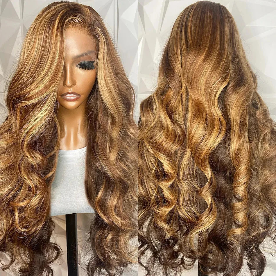 360 HD Lace Frontal Wigs 4/27 Highlight Wig Body Wave 13×6 13X4 Lace Front Wigs For Women Human Hair Loose Wave Virgin Brazilian