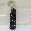 Bling Rhinestone Hook Handle Umbrella Automatic Folding Hook Handle Sunshade UV Protection Rainproof Portable Umbrella Rain Gear