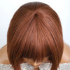 Lekker 12" Short Brown Wolf Cut Straight Bob Human Hair Wigs With Bangs For Women Brazilian Remy Hair Ready to Wear Glueless Wig