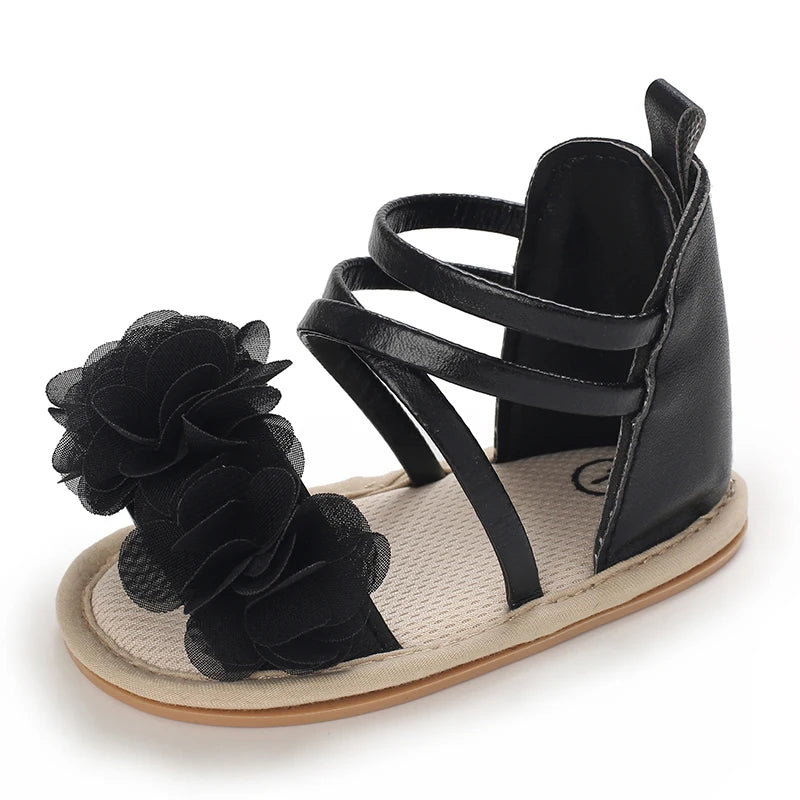 Summer Cool Baby Girl Sandals Fashion Newborn Sandal Idyllic Flower Soft Anti-slip Toddler Rubber Sole Comfortable Shoes