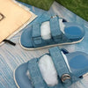Sandals thick soles 2025 new summer soft sole retro casual flat beach shoes slippers Fashion network celebrity shoes