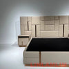 MANBAS Luxury Modern King Size Bed with Soft Upholstered Headboard and Storage Nightstands - Genuine Leather Bedroom Furniture