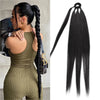 Ponytail Extensions Synthetic Boxing Braids Wrap Around Chignon Tail With Rubber Band Hair Ring 26 Inch Brown Ombre Braid DIY