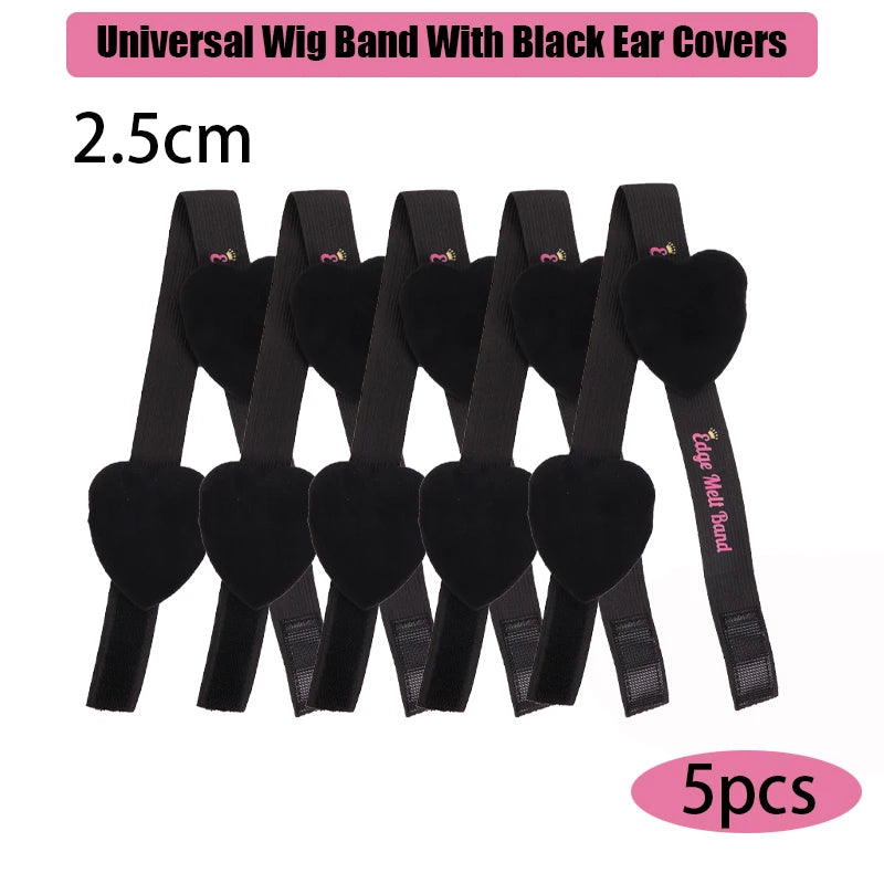Lace Melting Band With Ear Cover Elastic Band For Wigs Black Wigs Edge Wrap To Lay Edges Wig Headband Lace Frontal Band