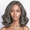 Natural Wave Gray Short Bob Salt And Peppe Glueless Closure Lace Wig Brazilian Human Hair Ready to Wear Lace Wigs For Women