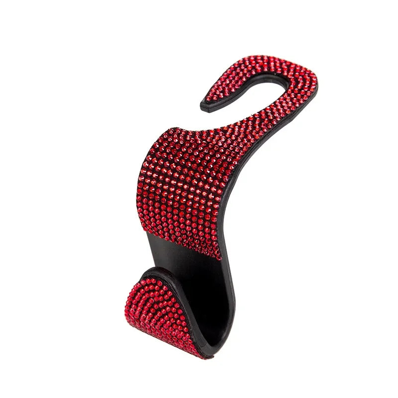 Multifunction Portable Rhinestone Car Seat Back Hook Headrest Storage Holder Hanging Bag Organizer Auto Interior Accessories