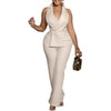 C8604 Foreign Trade Women's Fashionable Sexy Chain Collar Wide Leg African Jumpsuit Casual Style Long Dress For Ladies