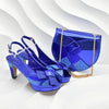 New Arrival Women Nigerian Italian Shoes and Bags Set Decorated with Rhinestone Peep Toe High Heels Women Pumps for Wedding