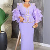 Luxury Vintage Dresses For Women Wedding Party Prom Evening Gown Long Sleeve Dress Dashiki Beaded Robe Turkey African Clothing