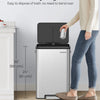 SONGMICS Kitchen Trash Can, 10.5-Gallon (40L) Garbage Can with Lid and Wide Foot Pedal, Soft Close and Stays Open