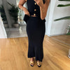 Elegant Knit Vest Suits Women Solid Single Breasted O-neck Sleeveless Slim Waistcoat Bodycon Midi Skirts 2025 Spring Lady Outfit