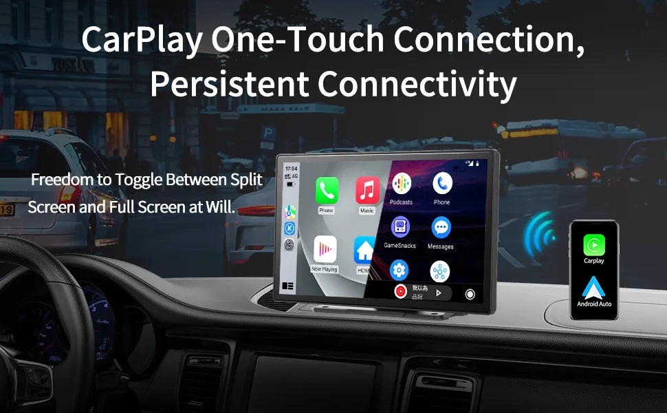 9'' Imagebon A8Pro ADAS Wireless Carplay & Android Auto Dash Cam 4K Rearview Camera 24h Park Monitor GPS Navigation Car DVR