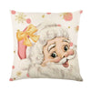 Linen Christmas Pillow Cover Snowman Elk Pillow Case 2024 Christmas Decoration for Home New Year Sofa Car Cushion Cover 45x45cm