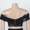S10632 Sexy Slimming Mesh Splice Bum Covering Visibility Elastic Off-Shoulder 2-Piece Set European And American Style