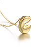Greatera Gold Color Chunky Balloon Bubble Initial Letter Pendant Choker Necklaces for Women Custom Personalized Jewelry