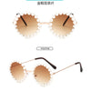 New Children's Circle Form Sunglasses Girl Decorative Pearl Frame Fashion Sun Glasses Cute Baby Outdoor Sunshade Eyewear UV400