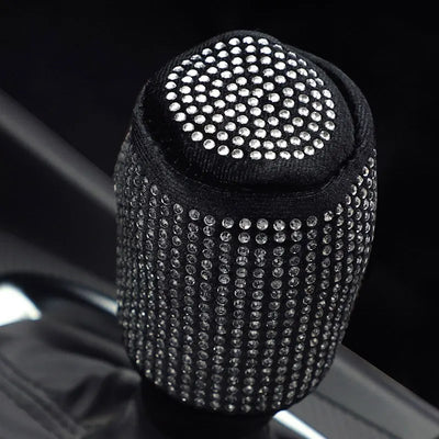 Car Supplies Flash Diamond Encrusted Plush Leather Cloth Art Breathable Handbrake Set File Handle Set GM Interior Supplies