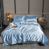 Luxury 100% Silk Bedding Set with Duvet Cover Set Double King Queen Size Bedding Cover Kit 4pcs Bed Cover Bed Linen Sets