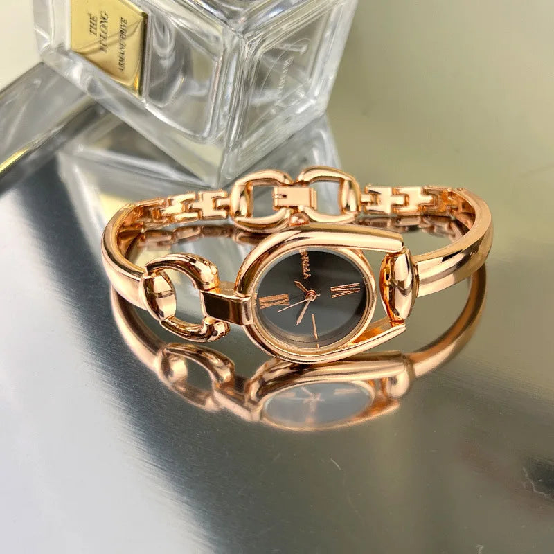 Minimalist Niche Women's Quartz Wrist Watches Stainless Steel Strap Small Dial Fashionable Exquisite Quartz Watch for Women