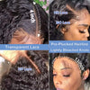 200% Density  Bob Wigs Short Pixie Cut Water Wave Wigs Human Hair Natural Black Brazilian Deep Curly Wigs For Black Woman  ﻿
