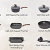 Induction Cookware Set-17 Piece Non-stick Cooking Pan Set, Granite Pots and Pans Set