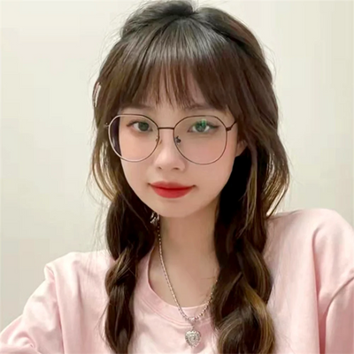 Fashion Metal Anti-Blue Light Glasses Women Men Vintage Ultralight Oval Frame Computer Game Goggles Blue Ray Blocking Eyeglasses