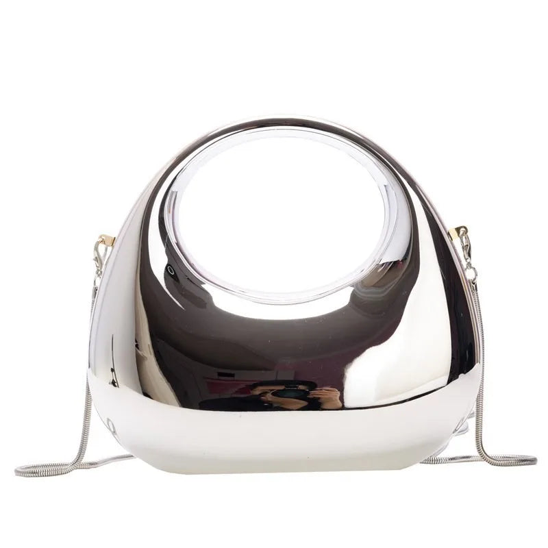 Luxury Designer Evening Clutch Clear Acrylic Women Handbags Fashion Shoulder Bag Half Moon Wedding Purses Party Tote Ladies 2025