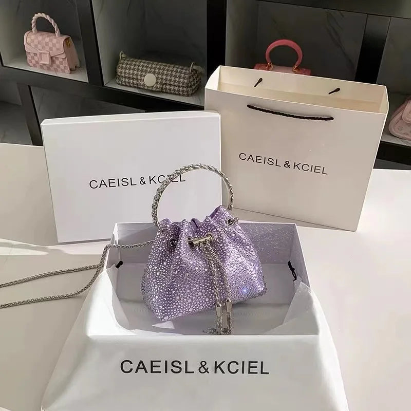 Wedding Party Clutch Purse Glitter Shiny Diamond Banquet Bag Women's Handbag Luxury Fashion Evening Bag Shoulder Chain Bag