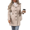 Autumn Winter New Mid-Length Elegant Woolen Coat Button Stand Collar Slim Fit Tweed Durable Fashionable Outerwear