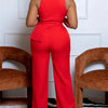 Elegant Blazer Jumpsuits Summer Clothes Women Sleeveless V-Neck Straight Pants Rompers Playsuits OL Style One Pieces Overalls